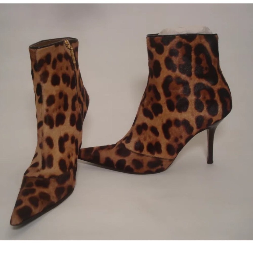 Golce & Gabbana Leopard Ankle Boots Booties 39 8.5